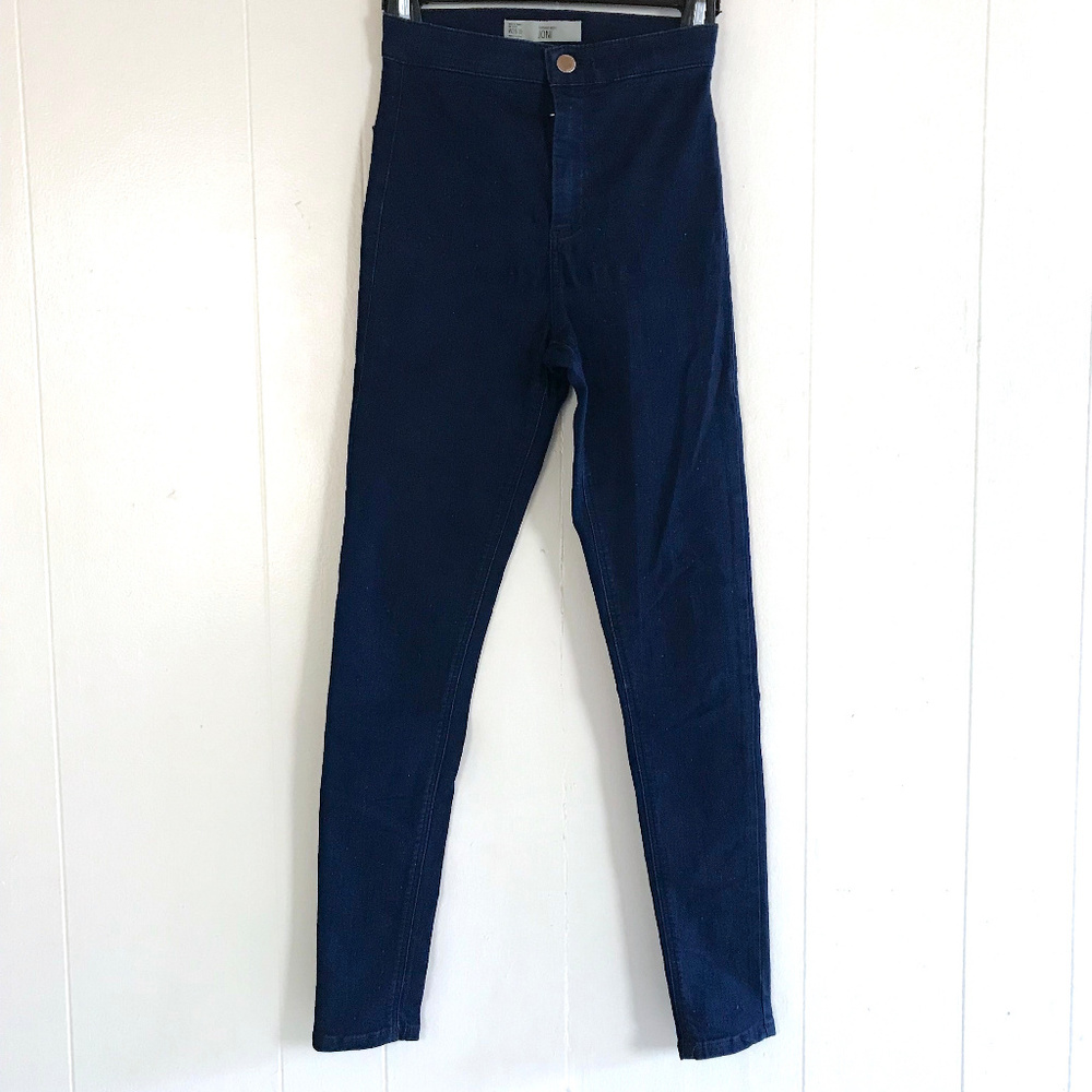 Topshop Joni Moto Dark Blue Jeans - Size 26